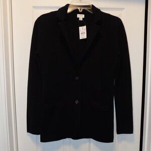 New w/$118 Tag J. Crew 100% Cotton Black Knit Blazer Size XS